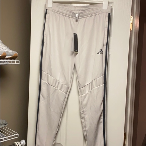 cream adidas track pants